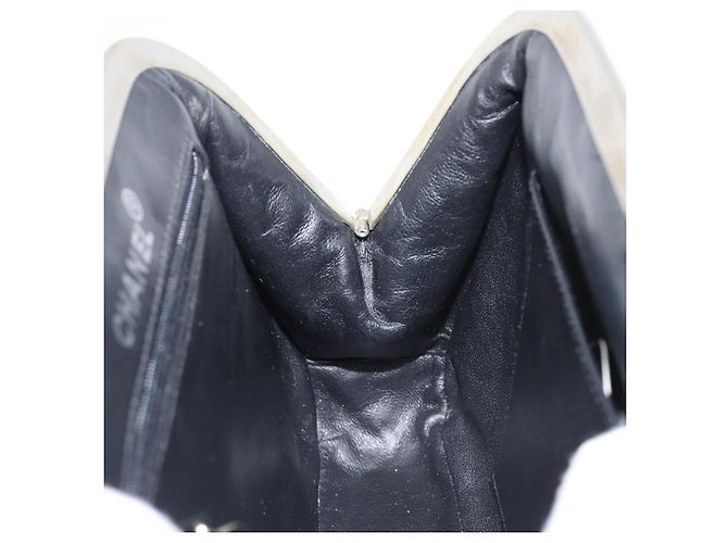 Borsa a mano CHANEL Matelasse Pelle verniciata Nero Argento CC Auth 201536V - vista 20