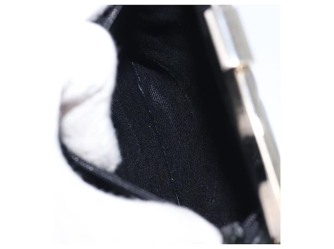 Borsa a mano CHANEL Matelasse Pelle verniciata Nero Argento CC Auth 201536V - vista 23