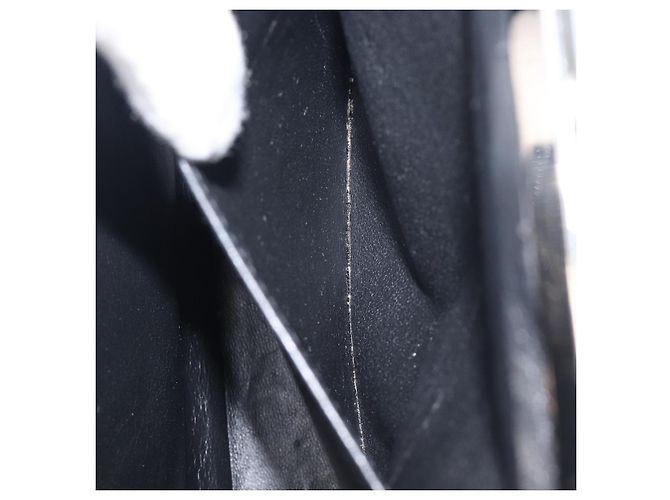 Borsa a mano CHANEL Matelasse Pelle verniciata Nero Argento CC Auth 201536V - vista 24
