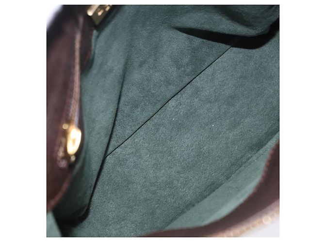 Borsa a tracolla LOEWE in pelle marrone scuro tono oro Auth ka6261A - vista 11