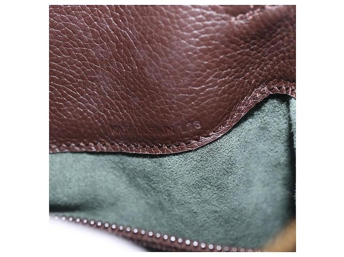 Borsa a tracolla LOEWE in pelle marrone scuro tono oro Auth ka6261A - vista 12