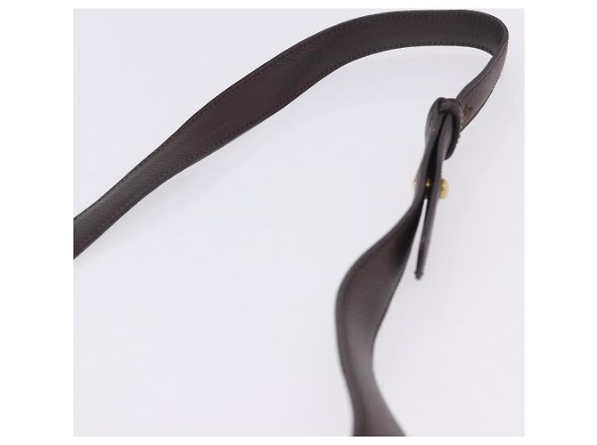 Borsa a tracolla LOEWE in pelle marrone scuro tono oro Auth ka6261A - vista 14