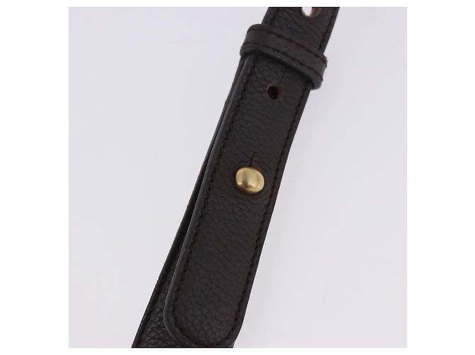 Borsa a tracolla LOEWE in pelle marrone scuro tono oro Auth ka6261A - vista 15