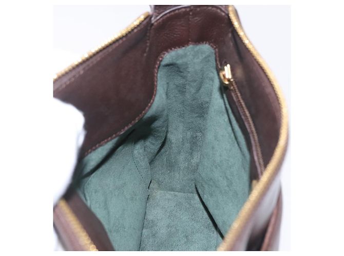 Borsa a tracolla LOEWE in pelle marrone scuro tono oro Auth ka6261A - vista 27