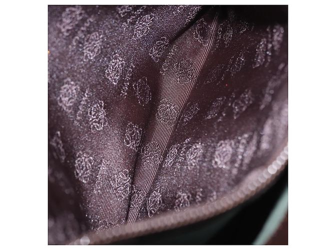 Borsa a tracolla LOEWE in pelle marrone scuro tono oro Auth ka6261A - vista 29