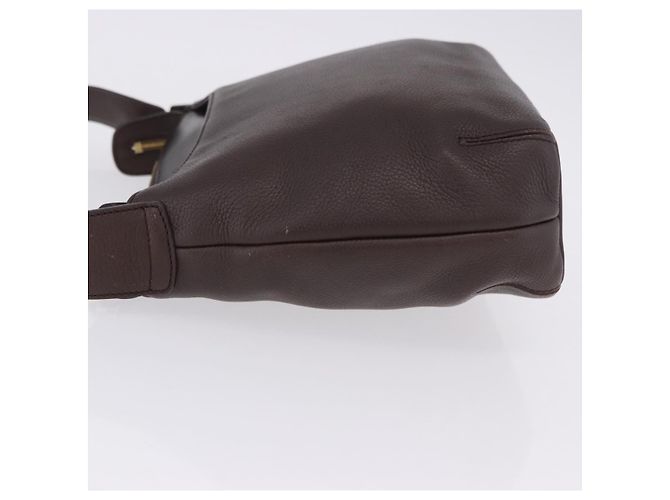 Borsa a tracolla LOEWE in pelle marrone scuro tono oro Auth ka6261A - vista 6