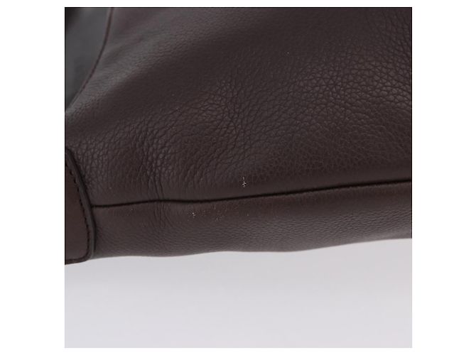 Borsa a tracolla LOEWE in pelle marrone scuro tono oro Auth ka6261A - vista 7