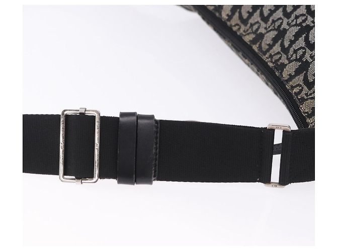 Christian Dior Trotter Canvas Schultertasche Schwarz Silber Auth ka6191 - Ansicht 12