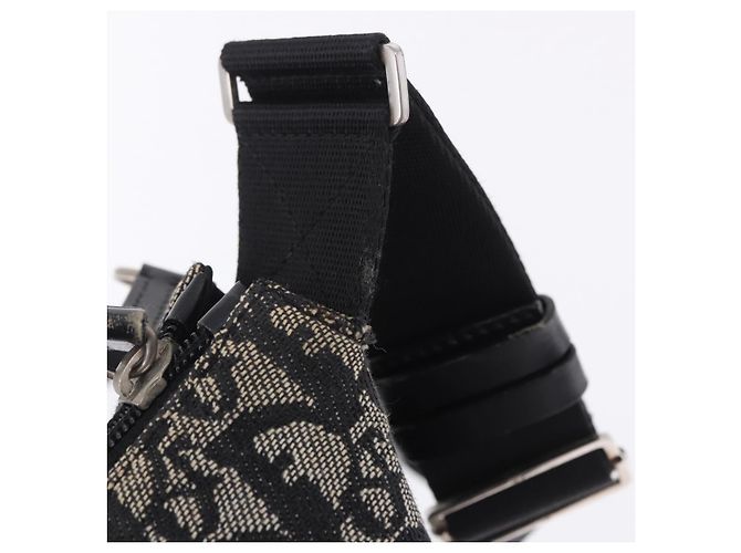Christian Dior Trotter Canvas Schultertasche Schwarz Silber Auth ka6191 - Ansicht 19