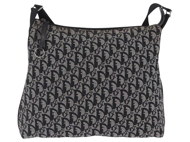 Christian Dior Trotter Canvas Schultertasche Schwarz Silber Auth ka6191 - Ansicht 2