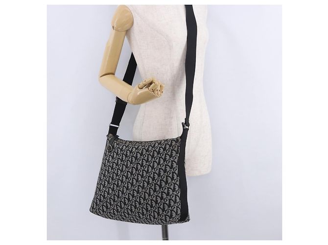 Christian Dior Trotter Canvas Schultertasche Schwarz Silber Auth ka6191 - Ansicht 32