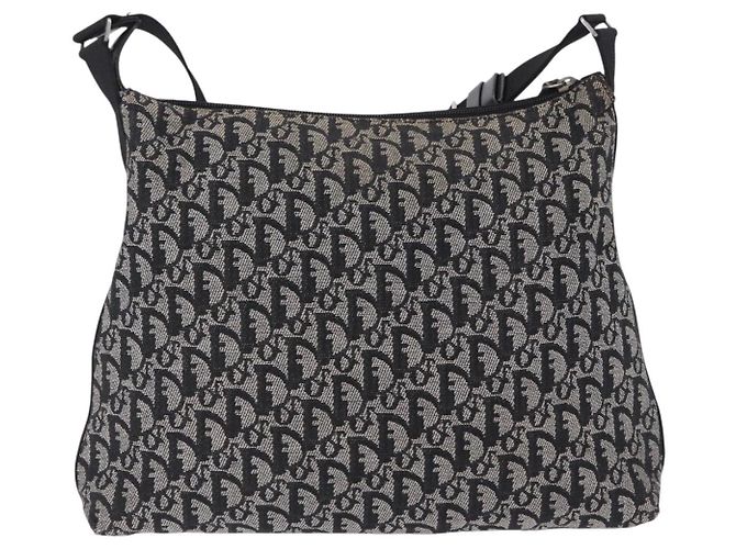Christian Dior Trotter Canvas Schultertasche Schwarz Silber Auth ka6191 - Ansicht 4