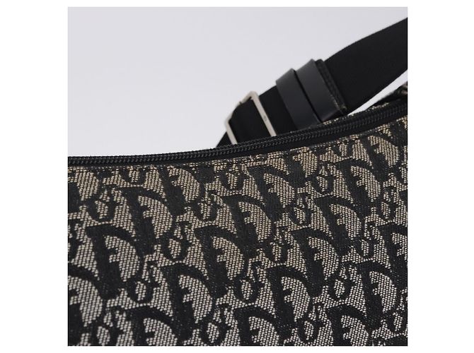 Christian Dior Trotter Canvas Schultertasche Schwarz Silber Auth ka6191 - Ansicht 5