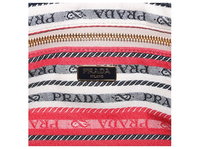 Borsa PRADA Canapa GM Denim Blue Gold Tone Auth ka6253V - vista 20