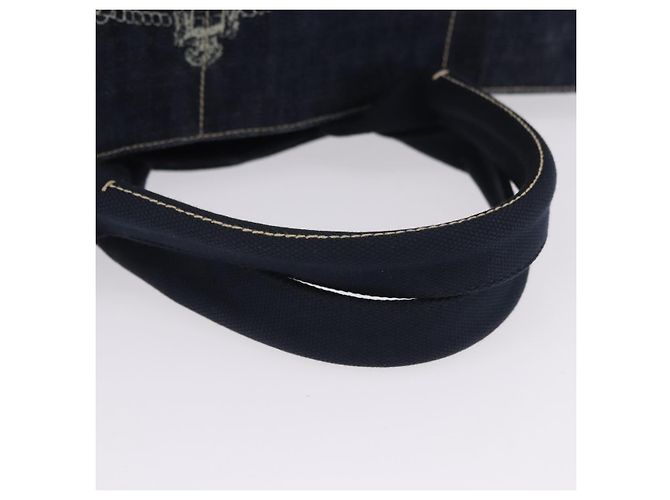 Borsa PRADA Canapa GM Denim Blue Gold Tone Auth ka6253V - vista 7