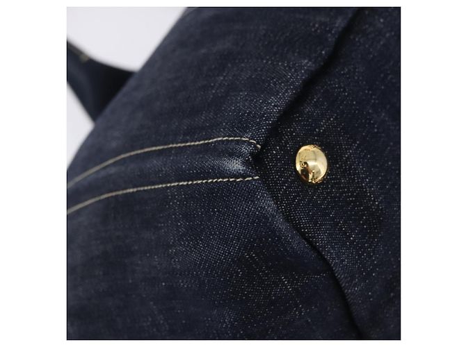 Borsa PRADA Canapa GM Denim Blue Gold Tone Auth ka6253V - vista 9