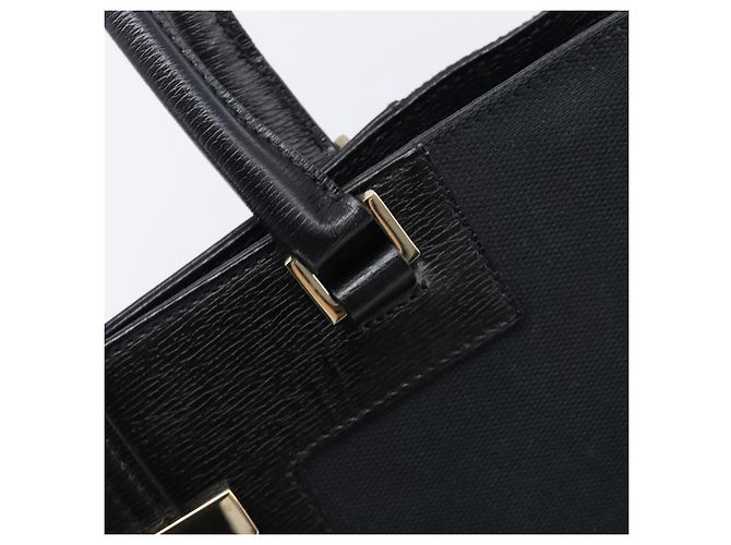 Borsa Tote GUCCI G in pelle e tela Nero Oro 002 1109 Auth am12611V D'oro - vista 14