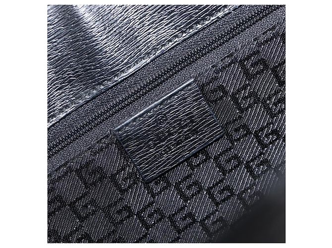 Borsa Tote GUCCI G in pelle e tela Nero Oro 002 1109 Auth am12611V D'oro - vista 17