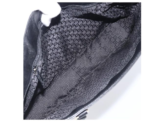 Borsa Tote GUCCI G in pelle e tela Nero Oro 002 1109 Auth am12611V D'oro - vista 18