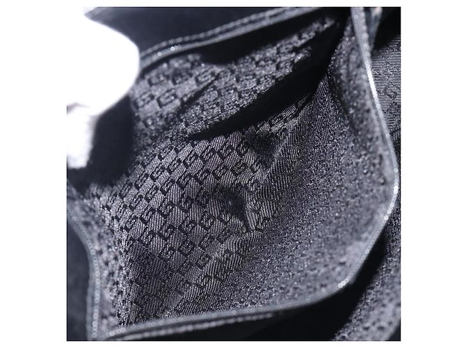 Borsa Tote GUCCI G in pelle e tela Nero Oro 002 1109 Auth am12611V D'oro - vista 22