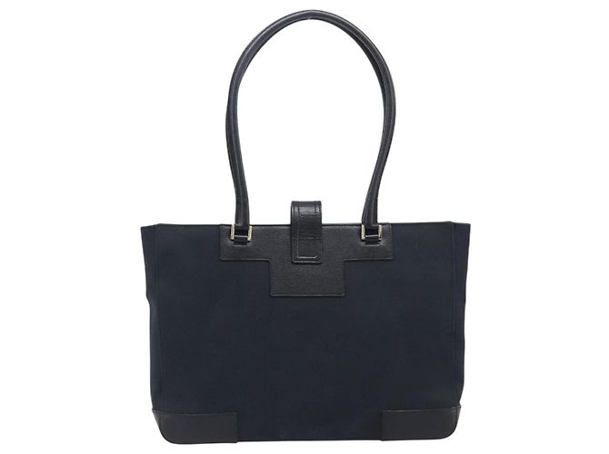 Borsa Tote GUCCI G in pelle e tela Nero Oro 002 1109 Auth am12611V D'oro - vista 3