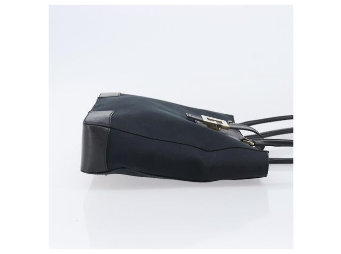 Borsa Tote GUCCI G in pelle e tela Nero Oro 002 1109 Auth am12611V D'oro - vista 4