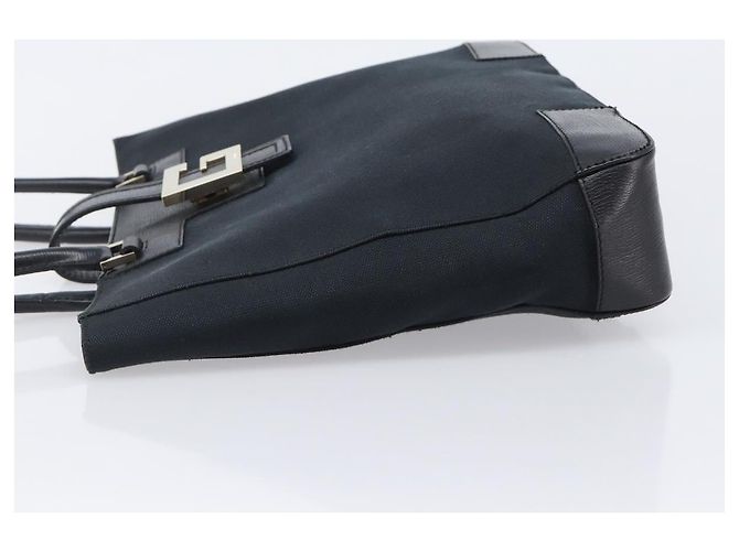 Borsa Tote GUCCI G in pelle e tela Nero Oro 002 1109 Auth am12611V D'oro - vista 5