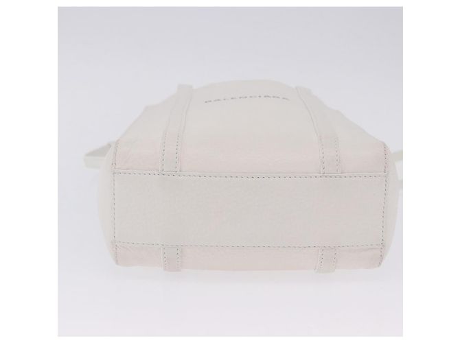Borsa a mano BALENCIAGA Everyday XXS in pelle 2way Bianco Argento 551815 Auth 204853A - vista 13