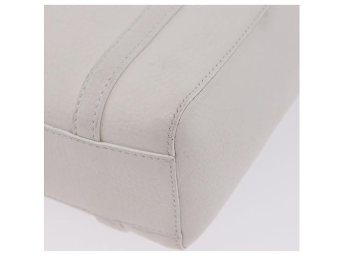 Borsa a mano BALENCIAGA Everyday XXS in pelle 2way Bianco Argento 551815 Auth 204853A - vista 15