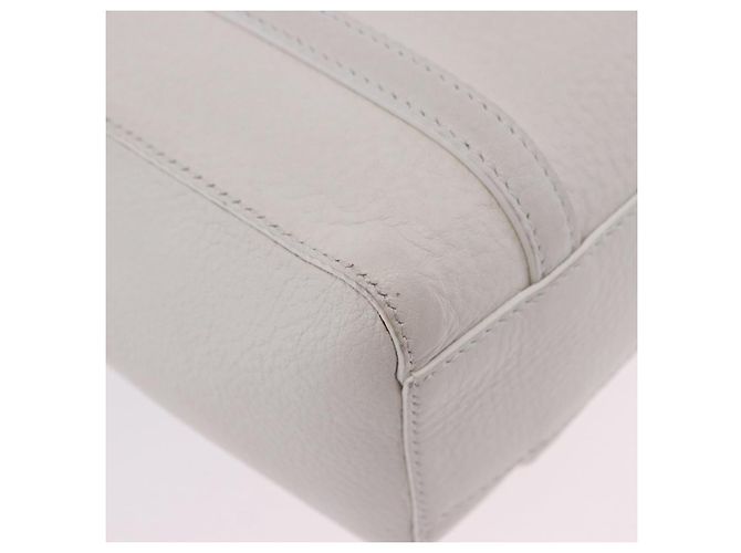 Borsa a mano BALENCIAGA Everyday XXS in pelle 2way Bianco Argento 551815 Auth 204853A - vista 16