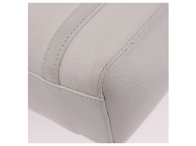 Borsa a mano BALENCIAGA Everyday XXS in pelle 2way Bianco Argento 551815 Auth 204853A - vista 17