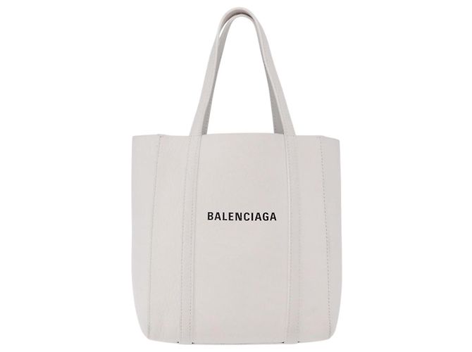 Borsa a mano BALENCIAGA Everyday XXS in pelle 2way Bianco Argento 551815 Auth 204853A - vista 2