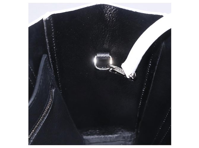 Borsa a mano BALENCIAGA Everyday XXS in pelle 2way Bianco Argento 551815 Auth 204853A - vista 21