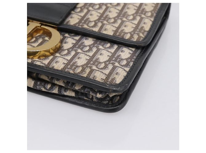 Borsa Christian Dior Trotter Canvas Oblique 30 Montaigne Navy Gold Auth LN131A D'oro Blu navy - vista 10