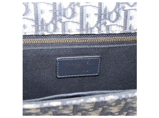 Borsa Christian Dior Trotter Canvas Oblique 30 Montaigne Navy Gold Auth LN131A D'oro Blu navy - vista 18