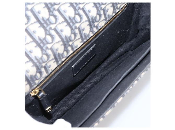 Borsa Christian Dior Trotter Canvas Oblique 30 Montaigne Navy Gold Auth LN131A D'oro Blu navy - vista 19