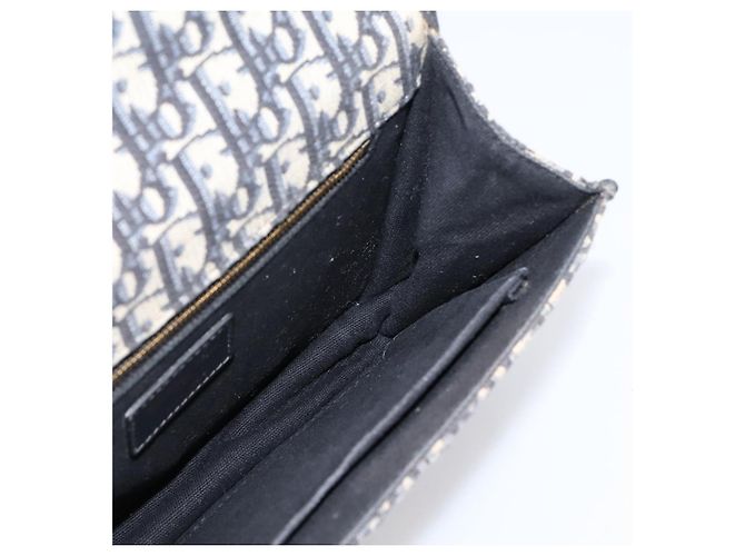 Borsa Christian Dior Trotter Canvas Oblique 30 Montaigne Navy Gold Auth LN131A D'oro Blu navy - vista 20