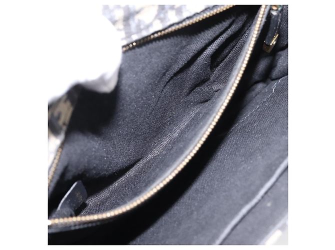 Borsa Christian Dior Trotter Canvas Oblique 30 Montaigne Navy Gold Auth LN131A D'oro Blu navy - vista 23