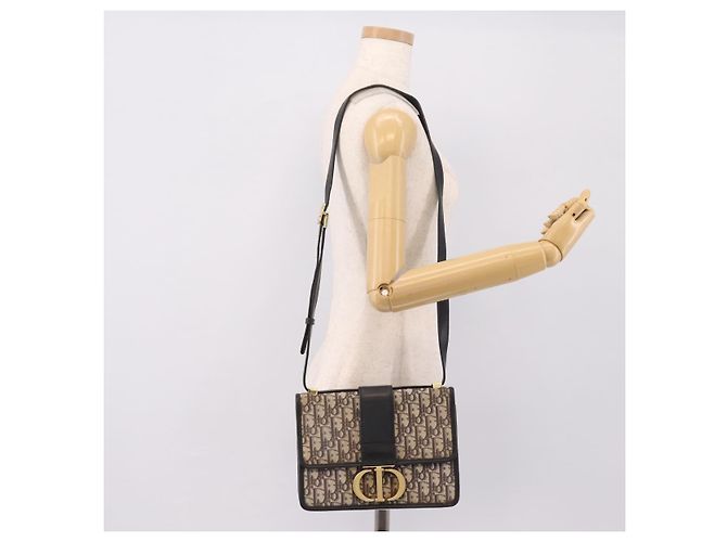 Borsa Christian Dior Trotter Canvas Oblique 30 Montaigne Navy Gold Auth LN131A D'oro Blu navy - vista 26