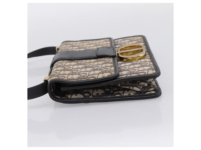 Borsa Christian Dior Trotter Canvas Oblique 30 Montaigne Navy Gold Auth LN131A D'oro Blu navy - vista 4