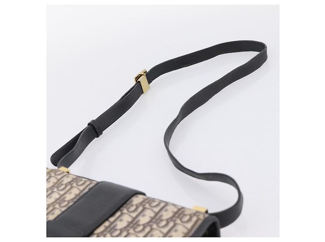 Borsa Christian Dior Trotter Canvas Oblique 30 Montaigne Navy Gold Auth LN131A D'oro Blu navy - vista 8
