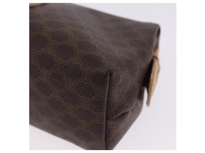Céline Pouch CELINE Macadam Canvas PVC Leather Brown Gold Auth ki6850 Marrone D'oro - vista 11