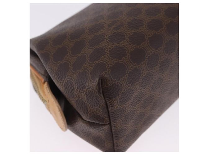 Céline Pouch CELINE Macadam Canvas PVC Leather Brown Gold Auth ki6850 Marrone D'oro - vista 12