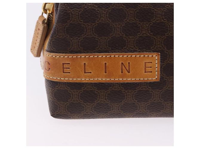 Céline Pouch CELINE Macadam Canvas PVC Leather Brown Gold Auth ki6850 Marrone D'oro - vista 15
