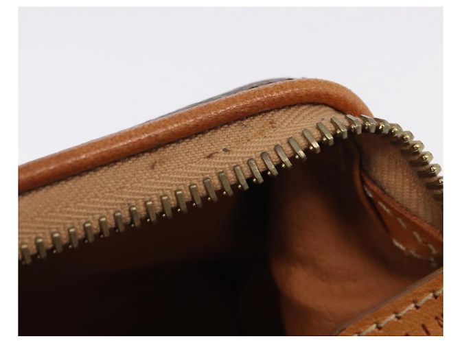 Céline Pouch CELINE Macadam Canvas PVC Leather Brown Gold Auth ki6850 Marrone D'oro - vista 16