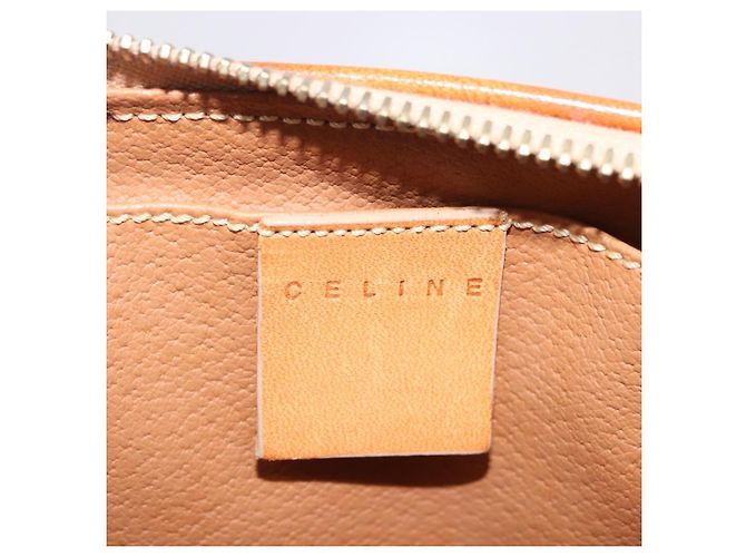 Céline Pouch CELINE Macadam Canvas PVC Leather Brown Gold Auth ki6850 Marrone D'oro - vista 17
