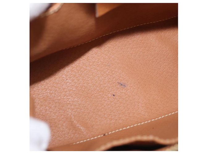 Céline Pouch CELINE Macadam Canvas PVC Leather Brown Gold Auth ki6850 Marrone D'oro - vista 18