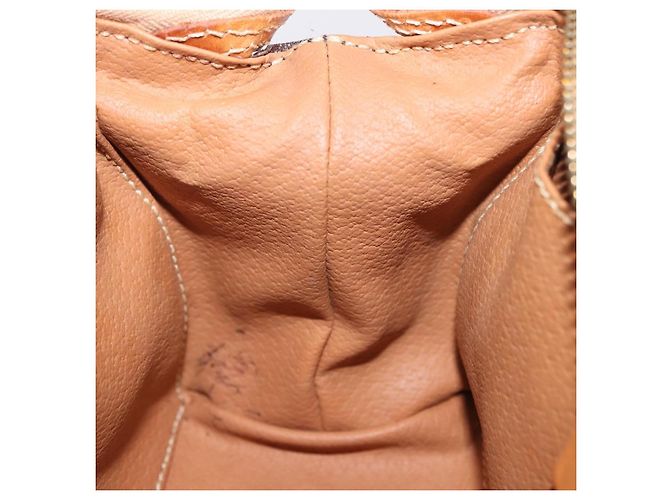 Céline Pouch CELINE Macadam Canvas PVC Leather Brown Gold Auth ki6850 Marrone D'oro - vista 22