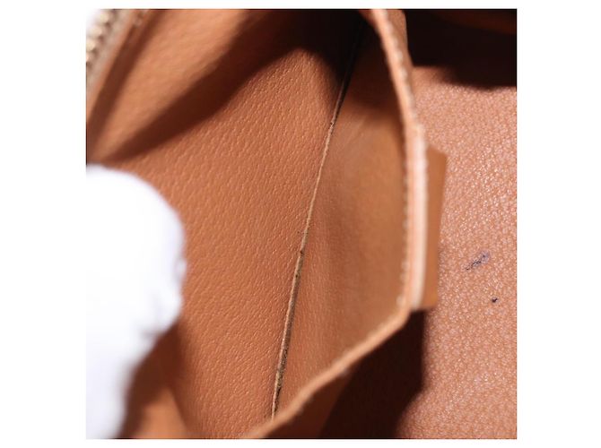 Céline Pouch CELINE Macadam Canvas PVC Leather Brown Gold Auth ki6850 Marrone D'oro - vista 23