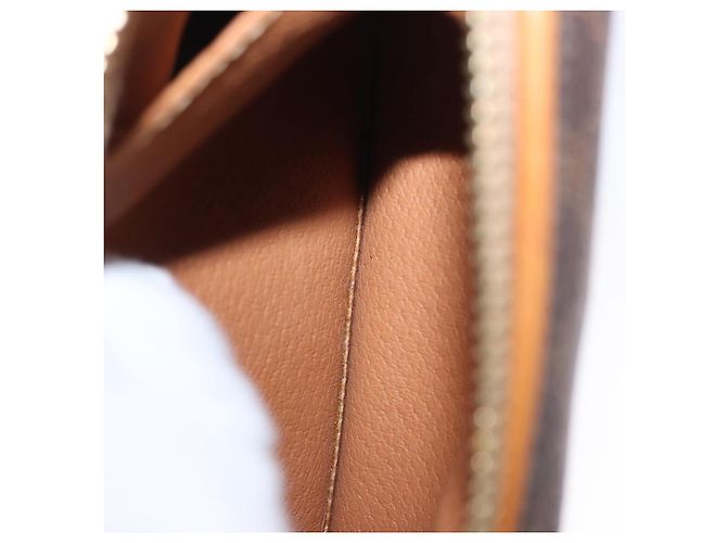 Céline Pouch CELINE Macadam Canvas PVC Leather Brown Gold Auth ki6850 Marrone D'oro - vista 24